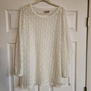Forelli White Fishnet Blouse